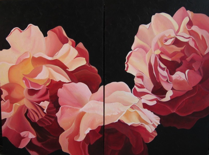 &quot;Glory to Roses&quot; Diptych